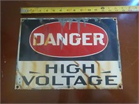DANGER HIGH VOLTAGE METAL SIGN