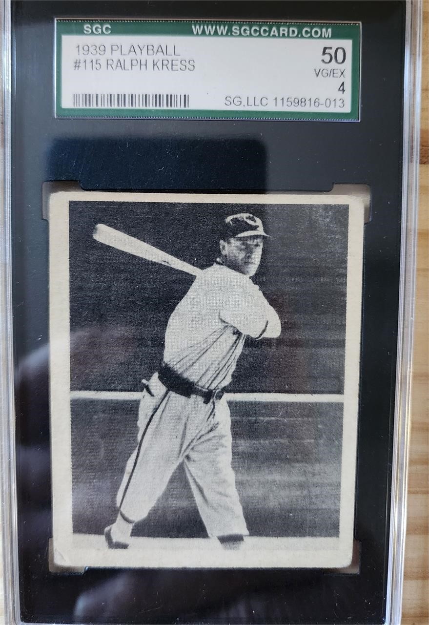 1939 Playball Ralph Kress #115 SGC 4