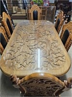 Oriental Dragon Dining Table With 6 Chairs