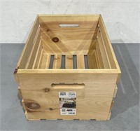 Large Wood Crate, 18” x 12.5” x 9.5”