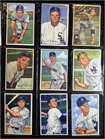 Lot (9) 1952 Bowman Baseball Cards