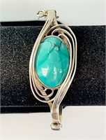 Sterling Native Turquoise Bracelet 20 Grams 6"