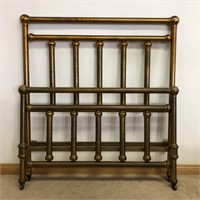 SUBSTANTIAL DOUBLE BRASS BED & RAILS