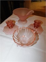 4 Pieces of Pink Glassware