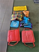 ASSORTED LIFE JACKETS & BOAT SEAT CUSHIONS