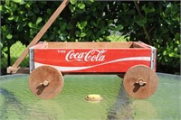 Vintage Coca Cola Crate Home Made Wagon U11C