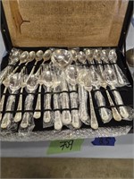 Set of Rogers silver plate flatware tool box