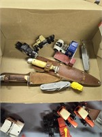 Vintage toys and knives as shown