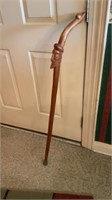 Carved Wooden Walking Stick 42" tall