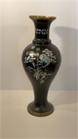 Brass Enamel Asian Vase 20" tall