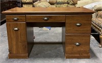 Modern Pressed Wood Cherry Kneehole Desk