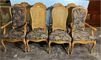 8 Hibriten Country French Caned Dining Chairs