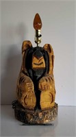 Wood Carving Bear Lamp