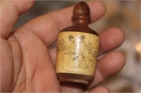Erotic Chinese B o n e and Wood Snuff Bottle