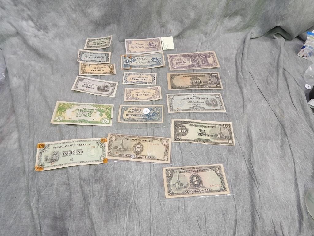 WWII Japanese Occupation Currency all Different