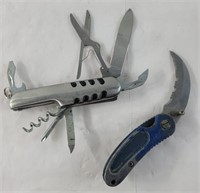 Multitool knife and folding blade pocket knife