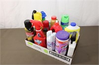 Tray Lot Of Cleaning Supplies