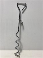 Outdoor dog leash stake