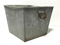 Square galvanized metal bucket planter