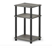 11087GYW-BK Just 3-Tier No Tools Tube End Table -