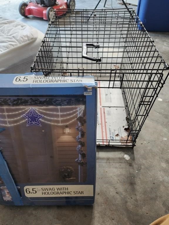 2 Pet Crates and Christmas Lights
