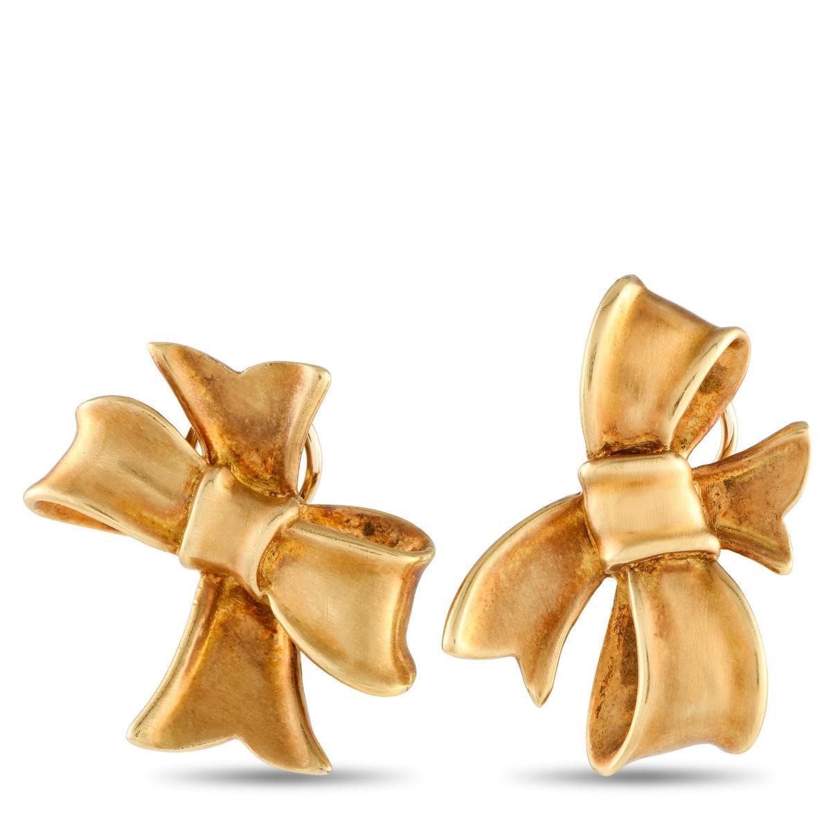 Angela Cummings 18K Yellow Gold Clip-On Bow Earrin