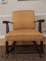 Wood and fabric rocking chair