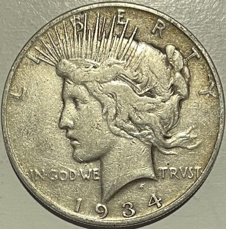 US 1934S Silver PEACE Dollar