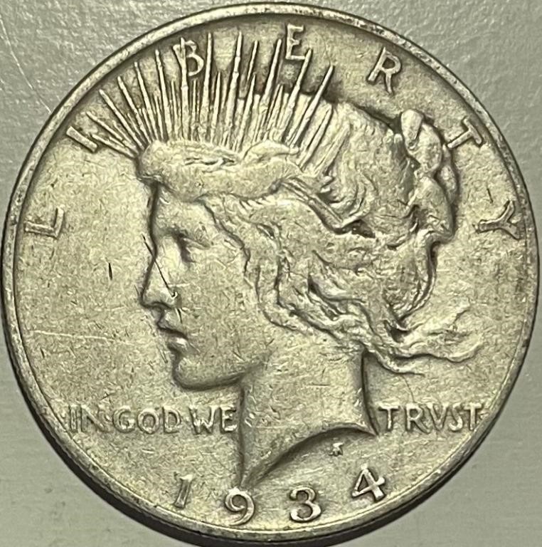 US 1934D Silver PEACE Dollar