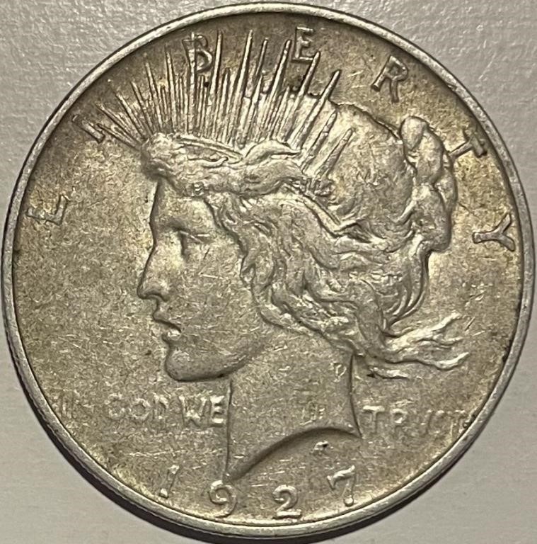 US 1927D Silver PEACE Dollar