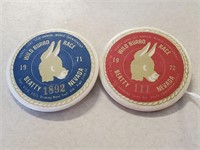 1971, 1972 Wild Burro Race Pins