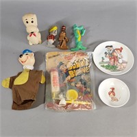 GROUP LOT OF VINTAGE CHARACTER TOYS