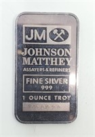 JM 1 Ounce Silver Ingot Commemorating King Koil