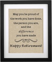 Framed Retirement BurlapPrint  Retirement Gifts