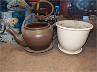 Teapot, etc Flower pots