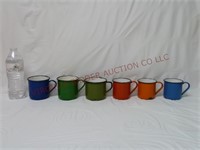 Vintage Enamel Coffee Mugs ~ Lot of 6