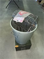Metal File Box and Rotisserie Basket