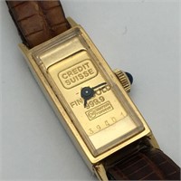 99.9 Credit Suisse Gold Face Wrist Watch