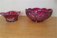 Carnival Glass Bowls 6" & 8"H
