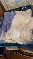 Large Tote of Table Cloths & possibly curtains