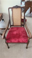 Vintage Wooden Chair w/velvet covering