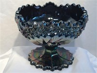 Fenton "Starburst" Amethyst Art Glass Compote