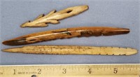 Lot of 3 St. Lawrence Island ivory artifacts