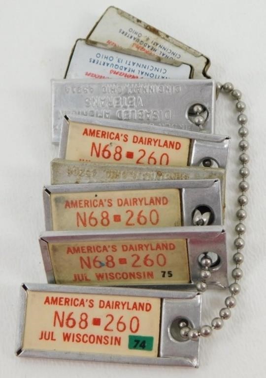 8 Old License Plate Tags