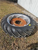 pallet of BF Goodrich tractor tire with rim
