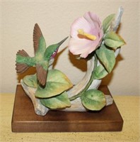 HUMMINGBIRD BY ANDREA FIGURINE W/WOOD PLATFORM