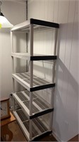 Plastic shelving, 5 shelves