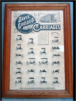 DAVIS, GOULD & CO CARRIAGES FRAMED ADVERTISING 16'