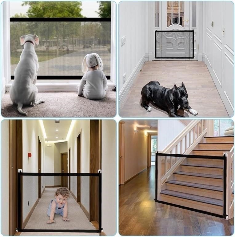 Dog Gate Indoor, Pet Gate for Stairs, Safety Mesh