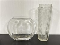 Pair of glass floral vases